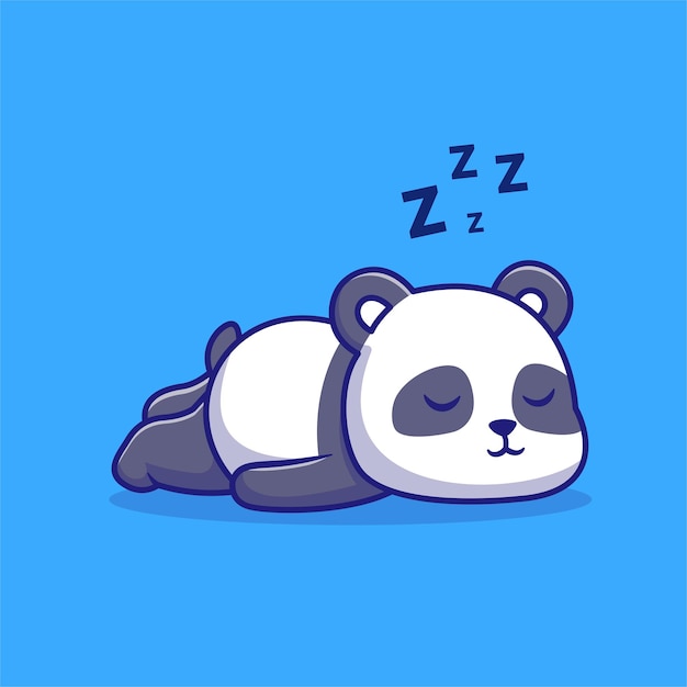 Icono vectorial de dibujos animados de panda dormido Ilustración Icono de naturaleza animal Vector plano aislado