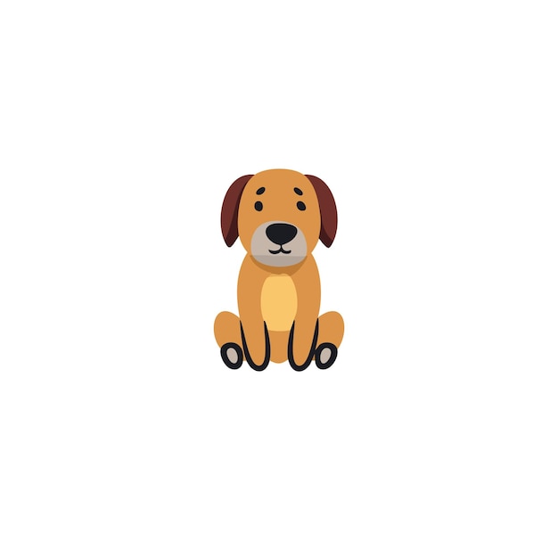 Icono vectorial de dibujos animados de perro lindo sentado Ilustración de icono de naturaleza animal concepto de vector aislado