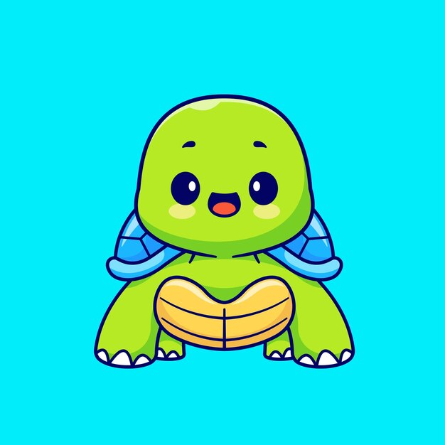 Icono vectorial de dibujos animados de pie de la tortuga linda Ilustración Icono de la naturaleza animal Concepto aislado Premium V