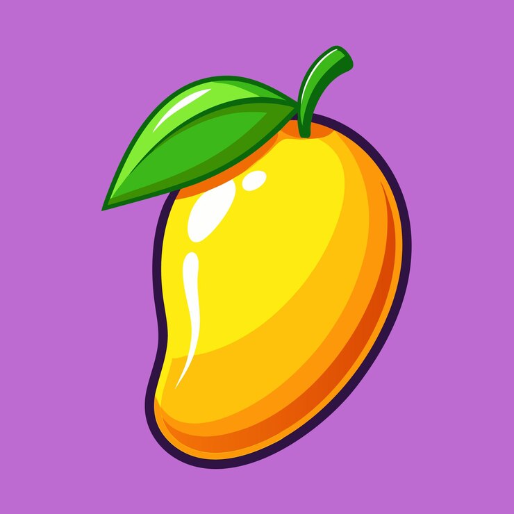 Vector icono vectorial de dibujos animados de pimienta de mango amarillo ilustración aislada