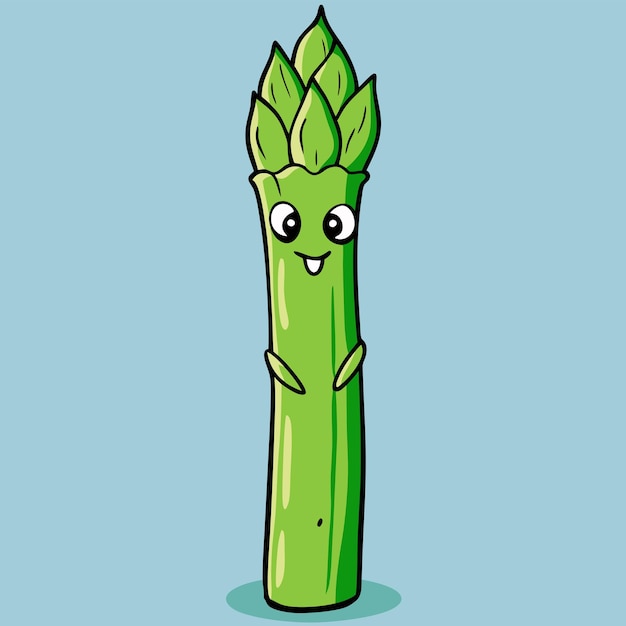 Icono vectorial de dibujos animados planos premium aislados Ilustración de espárragos, verduras y alimentos Icono de la naturaleza C