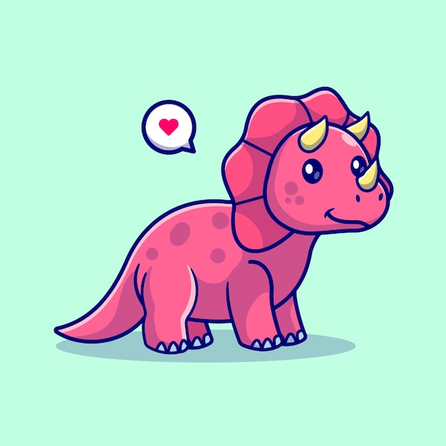 El icono vectorial de dibujos animados de Triceratops Dino Ilustración del icono de la naturaleza animal Vector plano aislado