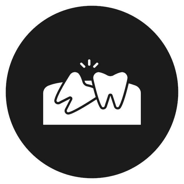 El icono vectorial de la diente de sabiduría se puede utilizar para el conjunto de iconos de cuidado dental
