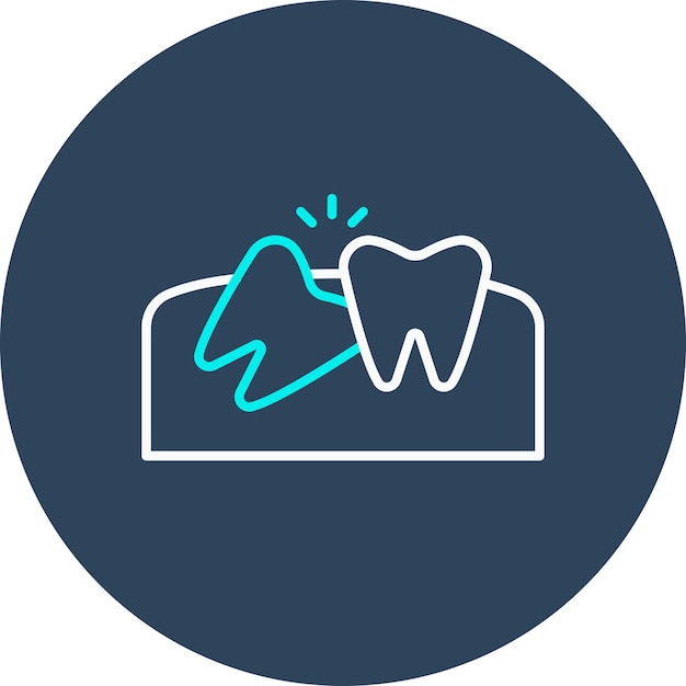 El icono vectorial de la diente de sabiduría se puede utilizar para el conjunto de iconos de cuidado dental