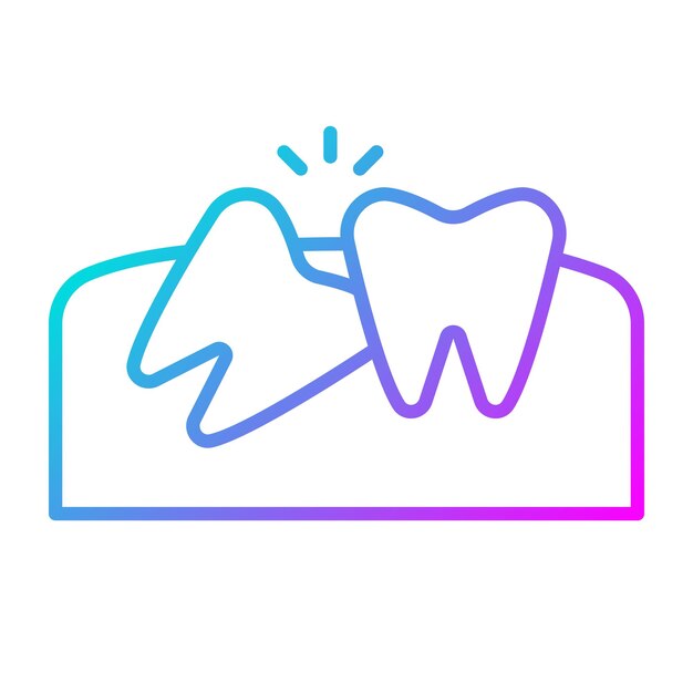 El icono vectorial de la diente de sabiduría se puede utilizar para el conjunto de iconos de cuidado dental