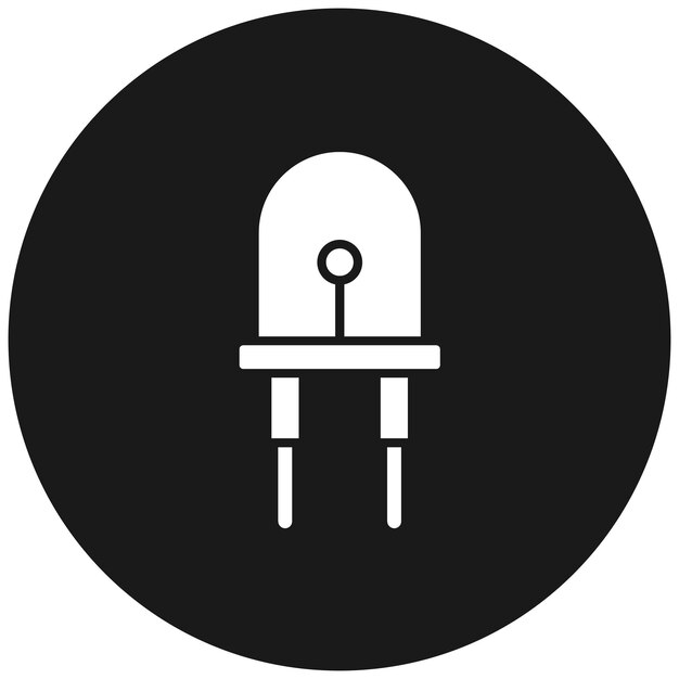 El icono vectorial del diodo emisor de luz se puede utilizar para el conjunto de iconos de la escuela