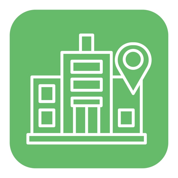 El icono vectorial de la dirección comercial se puede utilizar para el conjunto de iconos del espacio de coworking