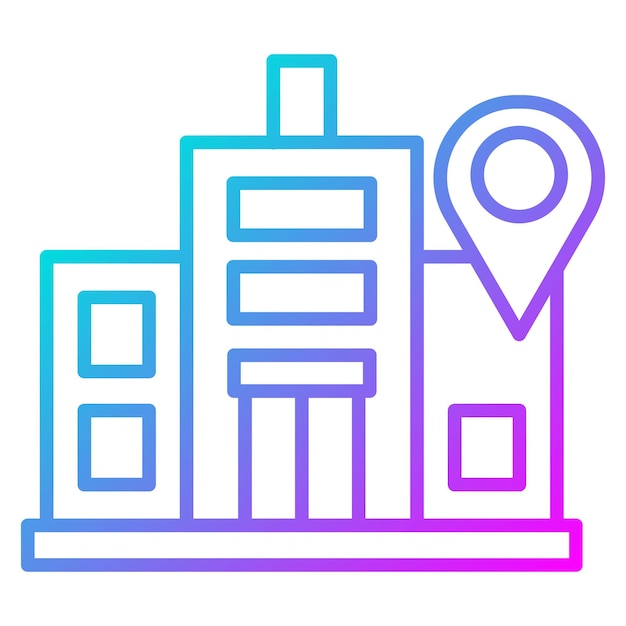El icono vectorial de la dirección comercial se puede utilizar para el conjunto de iconos del espacio de coworking