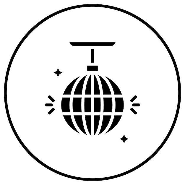 El icono vectorial de Disco Ball se puede usar para el conjunto de iconos de entretenimiento