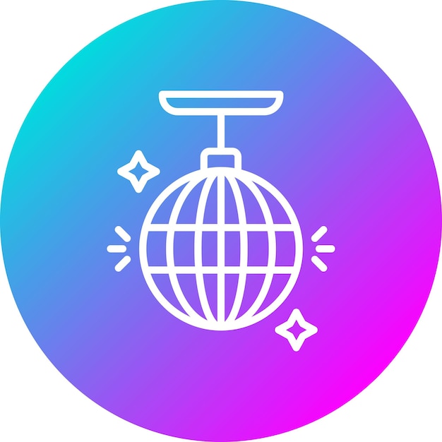 El icono vectorial de Disco Ball se puede usar para el conjunto de iconos de entretenimiento