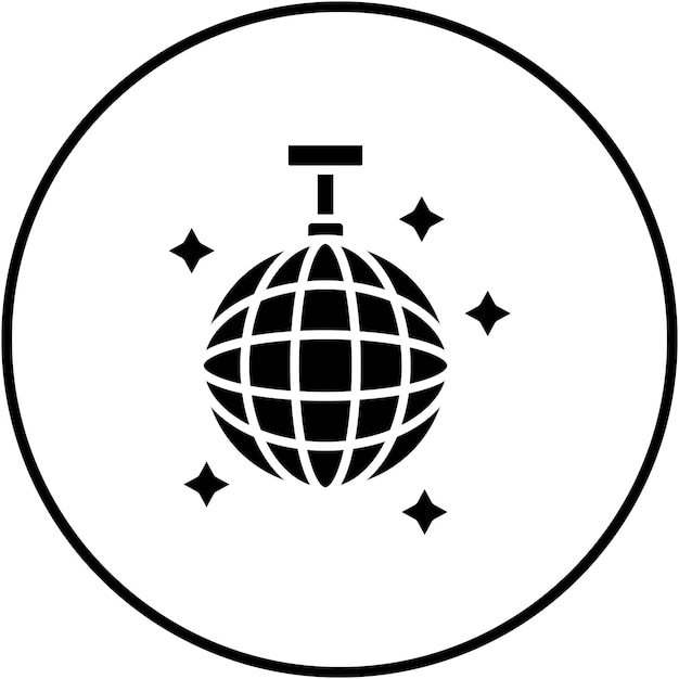El icono vectorial de Disco Ball se puede usar para el conjunto de iconos de fiestas y celebraciones