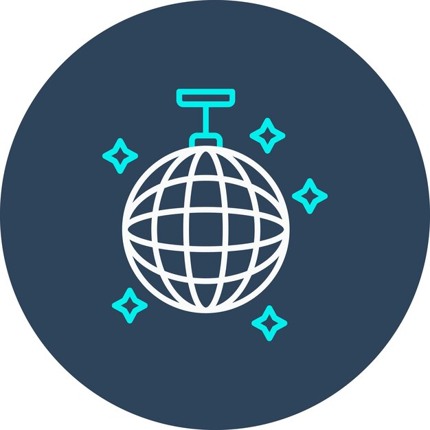 El icono vectorial de Disco Ball se puede usar para el conjunto de iconos de fiestas y celebraciones