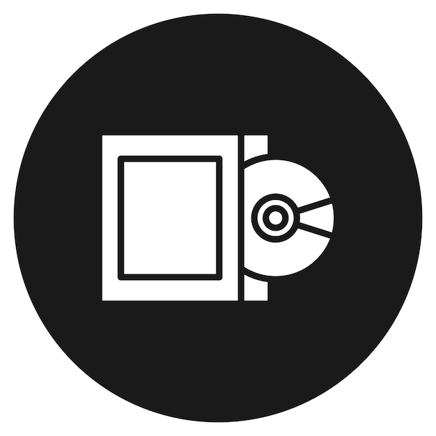 El icono vectorial del disco compacto se puede utilizar para el conjunto de iconos de papelería de Office