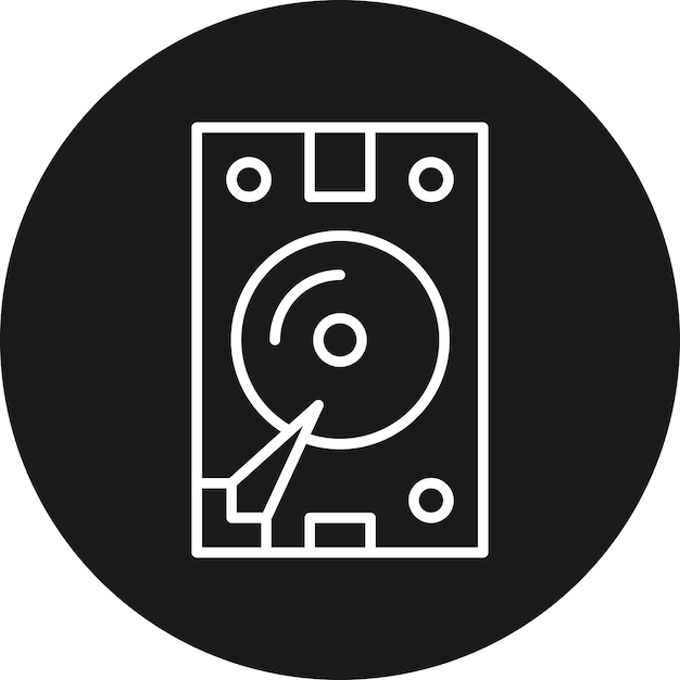 El icono vectorial del disco duro se puede utilizar para el conjunto de iconos de alojamiento web