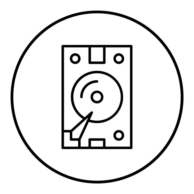 El icono vectorial del disco duro se puede utilizar para el conjunto de iconos de alojamiento web