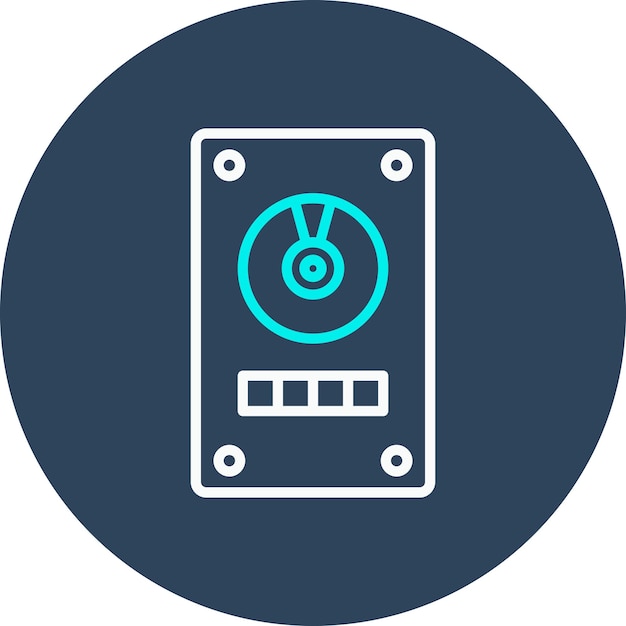 El icono vectorial del disco duro se puede utilizar para el conjunto de iconos de papelería de Office