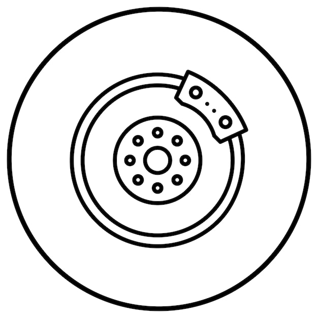 El icono vectorial del disco de freno se puede utilizar para el conjunto de iconos de reparación de automóviles