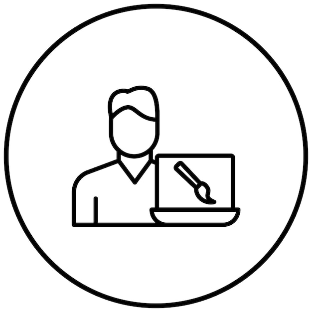 El icono vectorial del diseñador gráfico se puede utilizar para el conjunto de iconos de diversidad