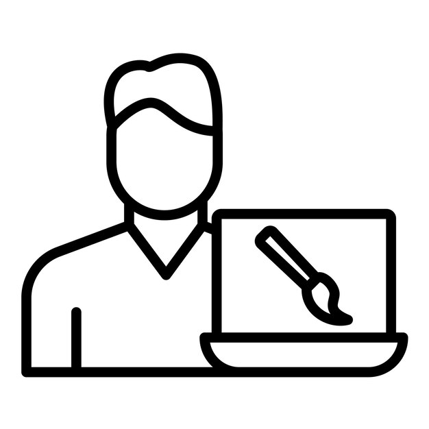 El icono vectorial del diseñador gráfico se puede utilizar para el conjunto de iconos de diversidad