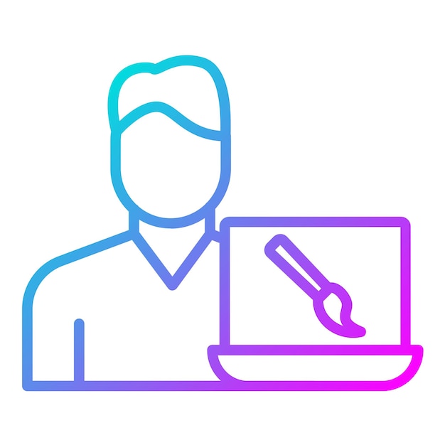 El icono vectorial del diseñador gráfico se puede utilizar para el conjunto de iconos de diversidad