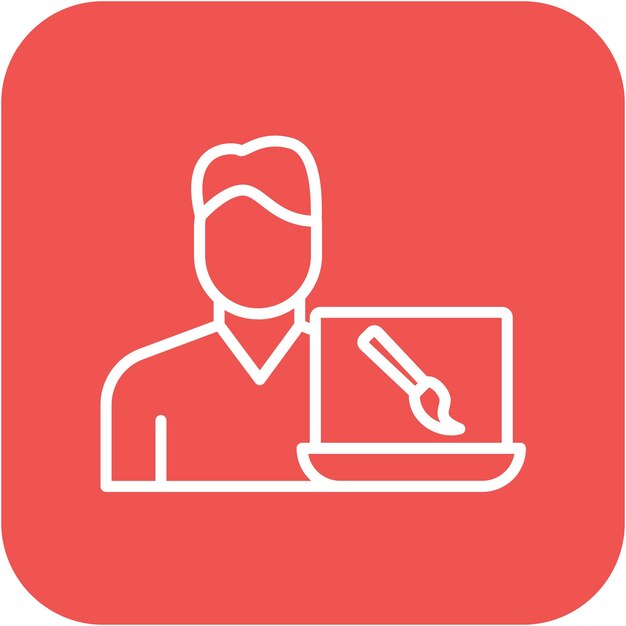 El icono vectorial del diseñador gráfico se puede utilizar para el conjunto de iconos de diversidad