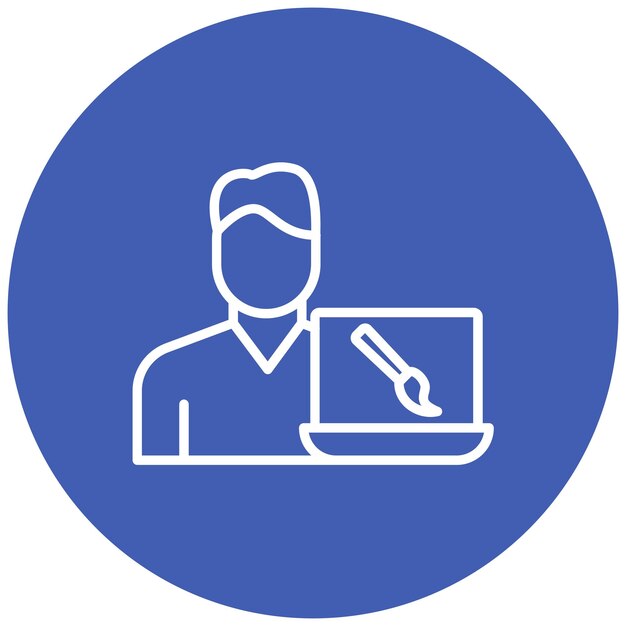 El icono vectorial del diseñador gráfico se puede utilizar para el conjunto de iconos de diversidad