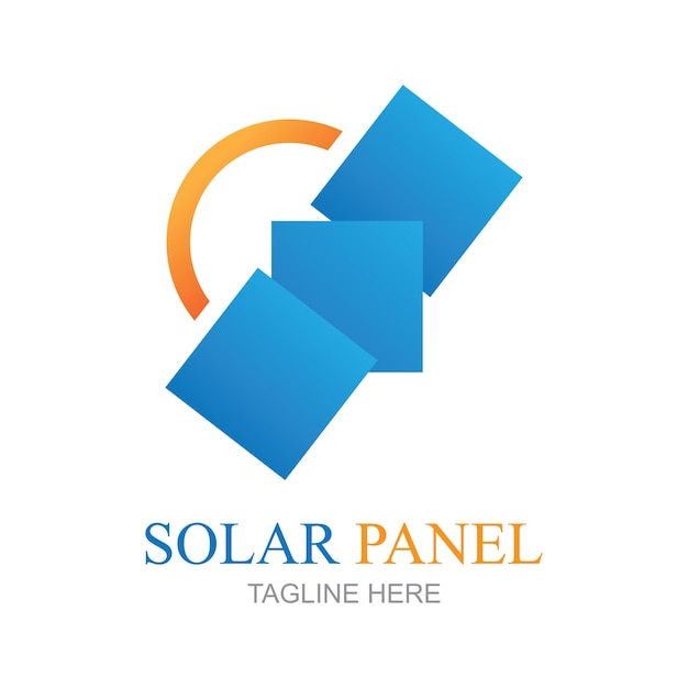 icono vectorial de diseño de energía natural del logotipo del panel solar