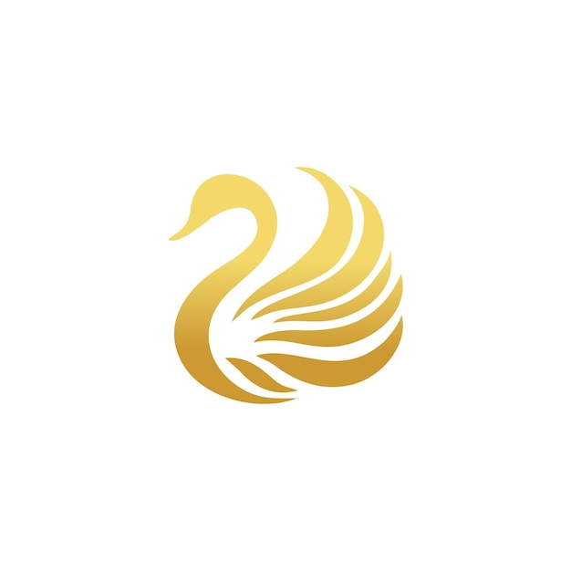 Icono vectorial de diseño de logotipo de cisne con concepto elegante