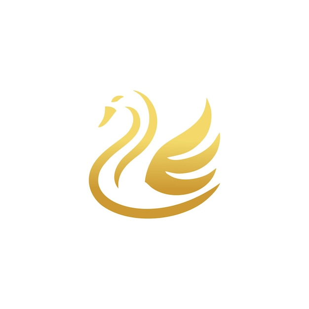 Icono vectorial de diseño de logotipo de cisne con concepto elegante