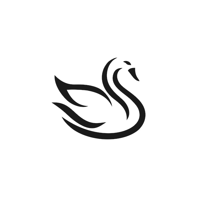 Icono vectorial de diseño de logotipo de cisne con concepto elegante