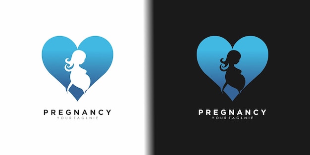 Icono vectorial de diseño de logotipo de embarazo con plantilla de idea creativa