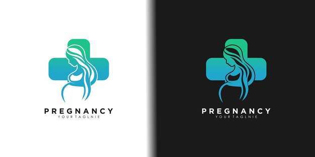 Icono vectorial de diseño de logotipo de embarazo con plantilla de idea creativa
