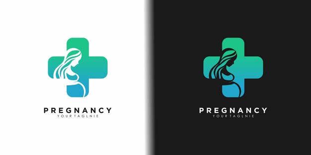 Icono vectorial de diseño de logotipo de embarazo con plantilla de idea creativa
