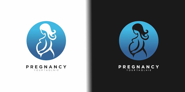 Icono vectorial de diseño de logotipo de embarazo con plantilla de idea creativa
