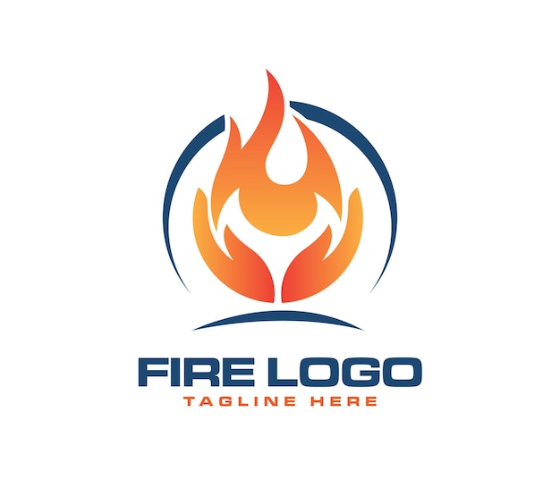 Icono vectorial del diseño del logotipo de incendio de gas