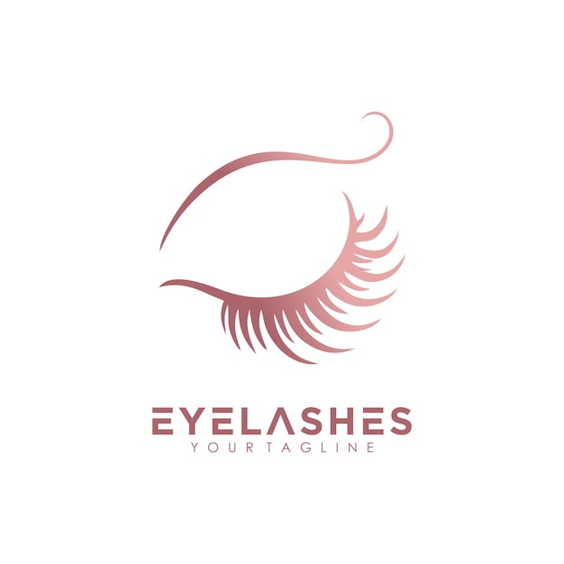 Icono vectorial de diseño de logotipo de pestañas con concepto premium