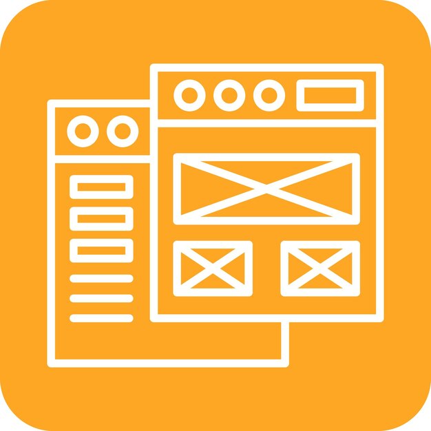 El icono vectorial de diseño de maqueta se puede utilizar para el conjunto de iconos de codificación y desarrollo