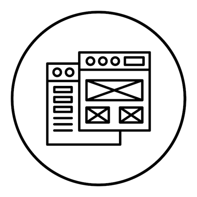 El icono vectorial de diseño de maqueta se puede utilizar para el conjunto de iconos de codificación y desarrollo