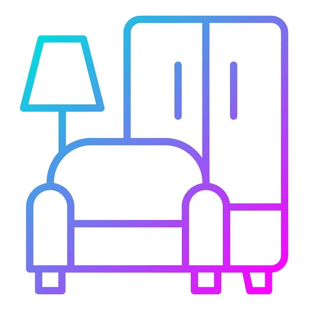 El icono vectorial de diseño de muebles se puede utilizar para el conjunto de iconos de Art and Craft Supplies