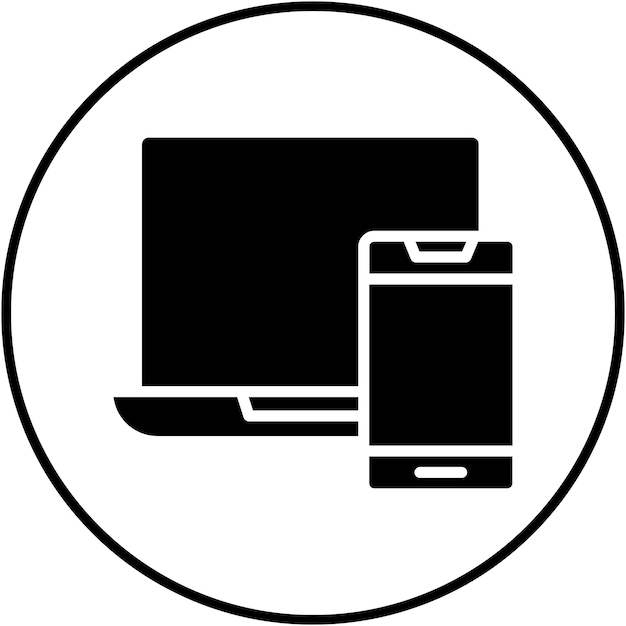 El icono vectorial de dispositivos se puede utilizar para el conjunto de icones de la interfaz de usuario móvil