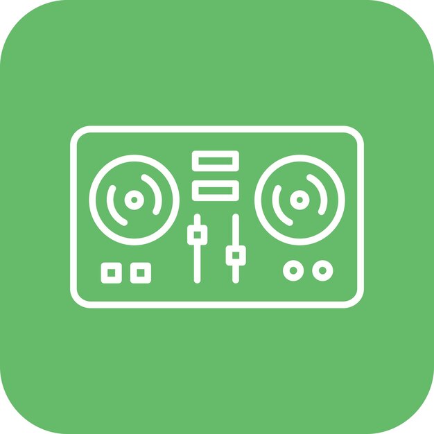 El icono vectorial de DJ se puede usar para el conjunto de iconos de fiestas y celebraciones