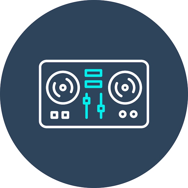 El icono vectorial de DJ se puede usar para el conjunto de iconos de fiestas y celebraciones