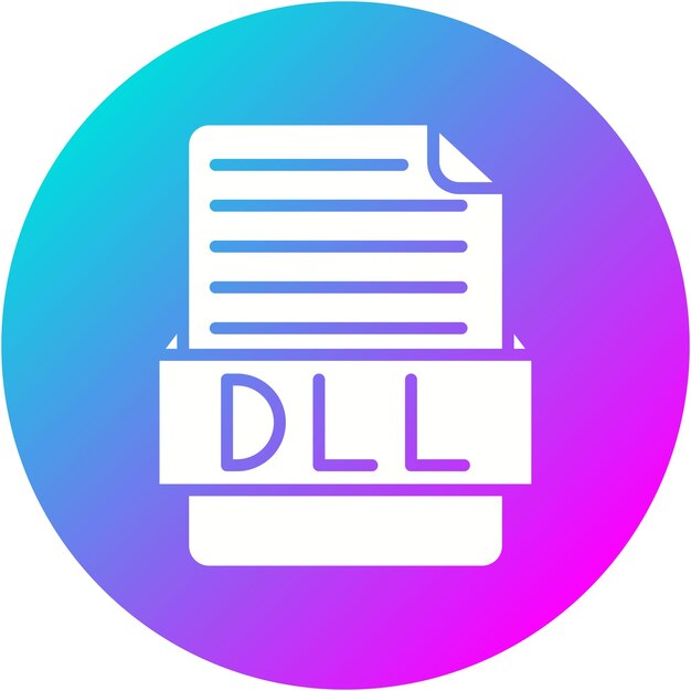 El icono vectorial de DLL se puede utilizar para el conjunto de iconos de formatos de archivo