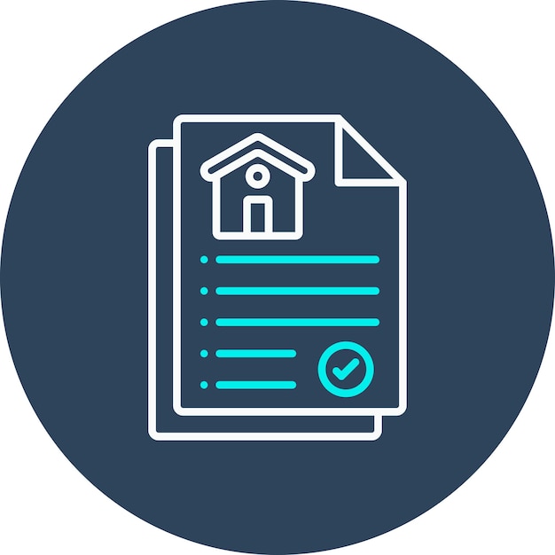 El icono vectorial de los documentos de propiedad se puede utilizar para el conjunto de iconos de bienes raíces