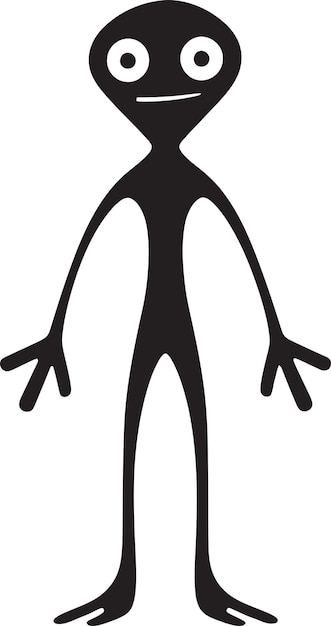 Icono vectorial de Doodle Dreams Chic con iluminación de tinta Stickman negra y registro de Stickman monocromático elegante
