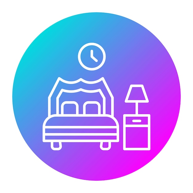 El icono vectorial del dormitorio se puede usar para el conjunto de iconos de mejoras para el hogar