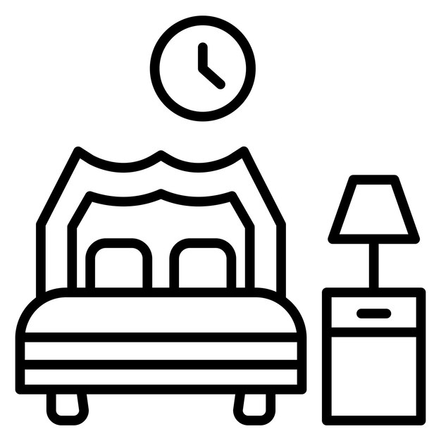 El icono vectorial del dormitorio se puede usar para el conjunto de iconos de mejoras para el hogar