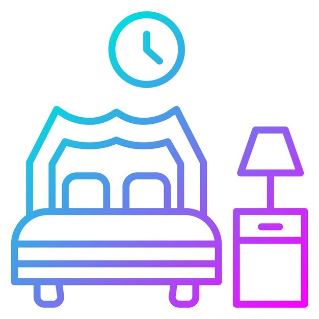 El icono vectorial del dormitorio se puede usar para el conjunto de iconos de mejoras para el hogar
