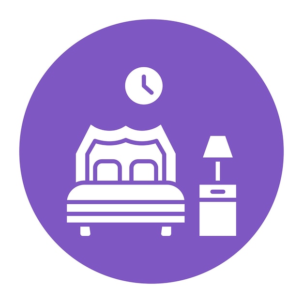El icono vectorial del dormitorio se puede usar para el conjunto de iconos de mejoras para el hogar