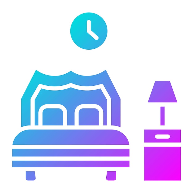 El icono vectorial del dormitorio se puede usar para el conjunto de iconos de mejoras para el hogar